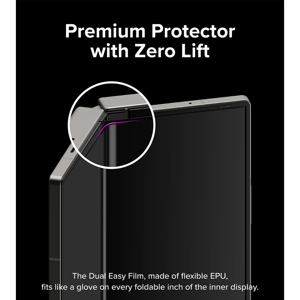 Picture of Samsung Galaxy Z Fold 6 Screen Protector | Ringke Front Inner Hinge 3 in 1 Full Set Screen Protector for Samsung Galaxy Z Fold 6 (2pcs Pack)