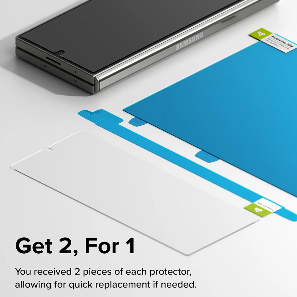 Picture of Samsung Galaxy Z Fold 6 Screen Protector | Ringke Front Inner Hinge 3 in 1 Full Set Screen Protector for Samsung Galaxy Z Fold 6 (2pcs Pack)