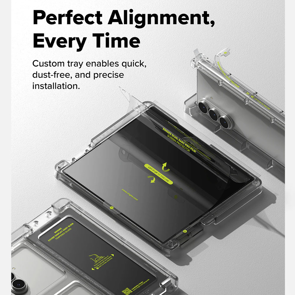 Picture of Samsung Galaxy Z Fold 7 Screen Protector | Ringke 3 in 1 Screen Protector Dual Easy Film Interior Screen Protector Display Cover Tempered Glass Hinge Protector for Samsung Galaxy Z Fold 7