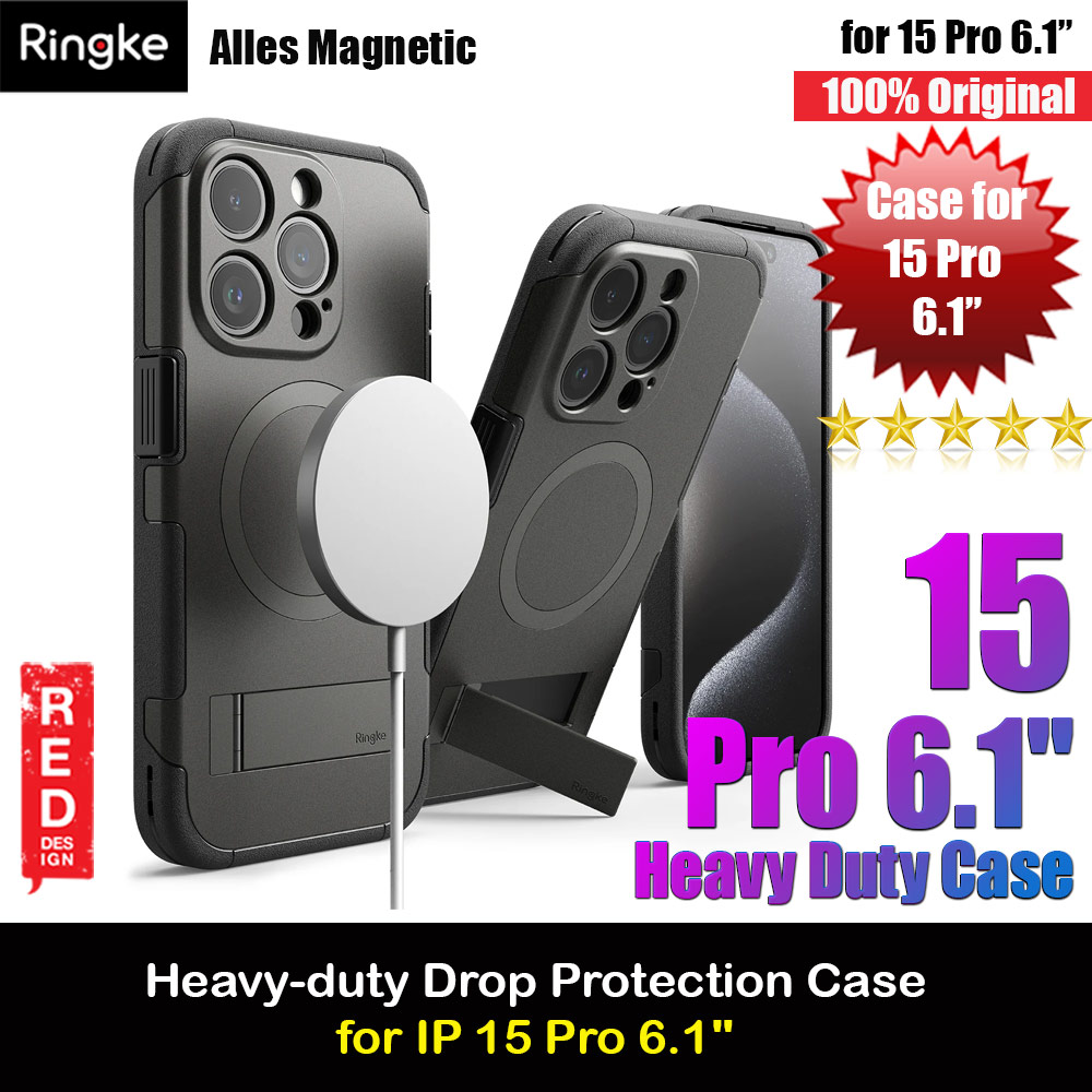 Picture of Ringke Alles Tough Kickstand Magnetic Charging Compatible Case for iPhone 15 Pro 6.1 (Gunmetal) Apple iPhone 15 Pro 6.1- Apple iPhone 15 Pro 6.1 Cases, Apple iPhone 15 Pro 6.1 Covers, iPad Cases and a wide selection of Apple iPhone 15 Pro 6.1 Accessories in Malaysia, Sabah, Sarawak and Singapore 