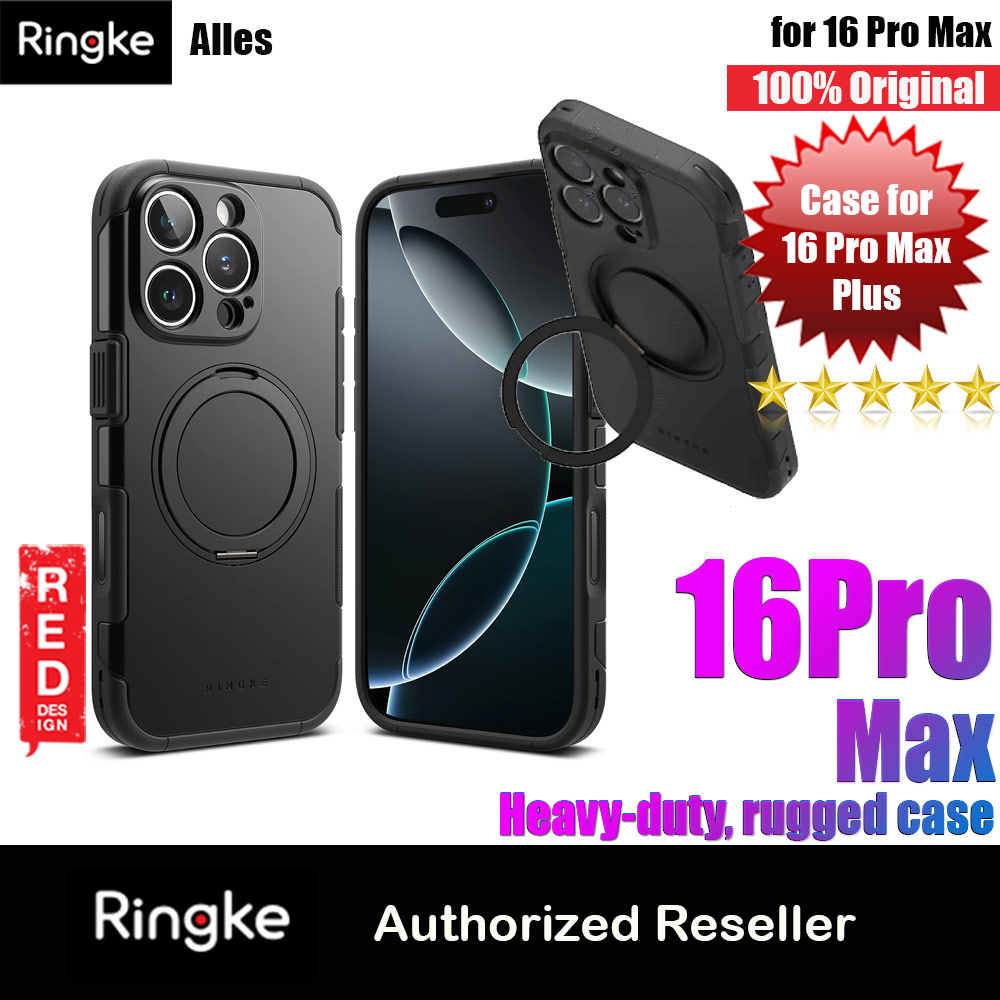 Picture of Ringke Alles Heavy Duty Drop Protection Magnetic Case with Ring Stand for iPhone 16 Pro Max (Black) Apple iPhone 16 Pro Max 6.9- Apple iPhone 16 Pro Max 6.9 Cases, Apple iPhone 16 Pro Max 6.9 Covers, iPad Cases and a wide selection of Apple iPhone 16 Pro Max 6.9 Accessories in Malaysia, Sabah, Sarawak and Singapore 