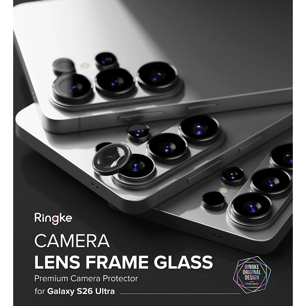 Picture of Samsung Galaxy S26 Ultra  | Ringke Camera Lens Frame Glass Protector with Easy Installation for Samsung Galaxy S26 Ultra (Black)