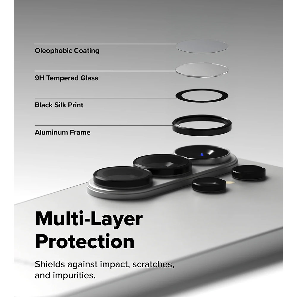 Picture of Samsung Galaxy S26 Ultra  | Ringke Camera Lens Frame Glass Protector with Easy Installation for Samsung Galaxy S26 Ultra (Black)