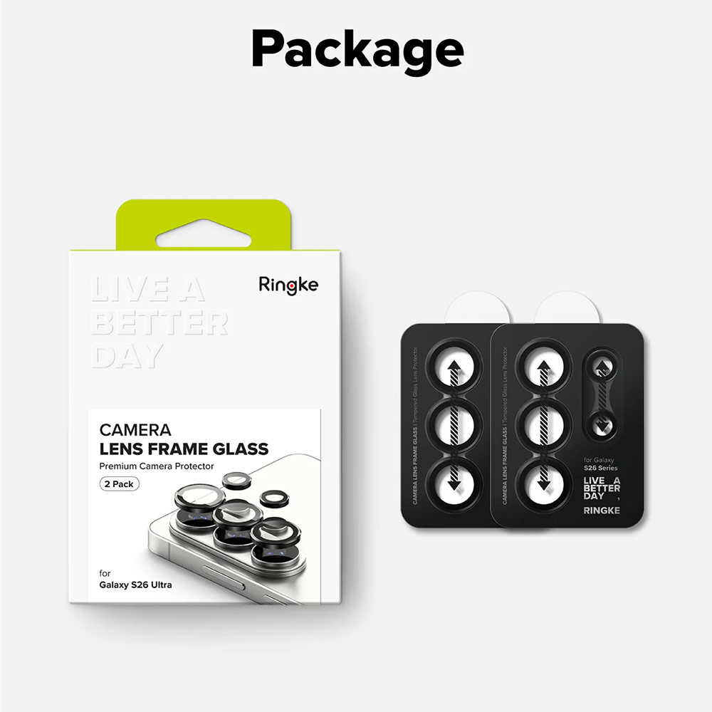 Picture of Samsung Galaxy S26 Ultra  | Ringke Camera Lens Frame Glass Protector with Easy Installation for Samsung Galaxy S26 Ultra (Black)