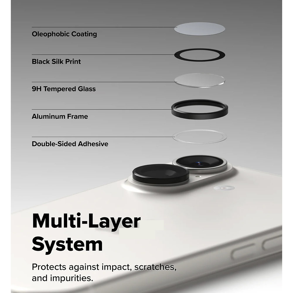 Picture of Apple iPhone 17 6.3 | Ringke Camera Lens Frame Glass Protector with Easy Installation for iPhone 17 6.3 (Black)