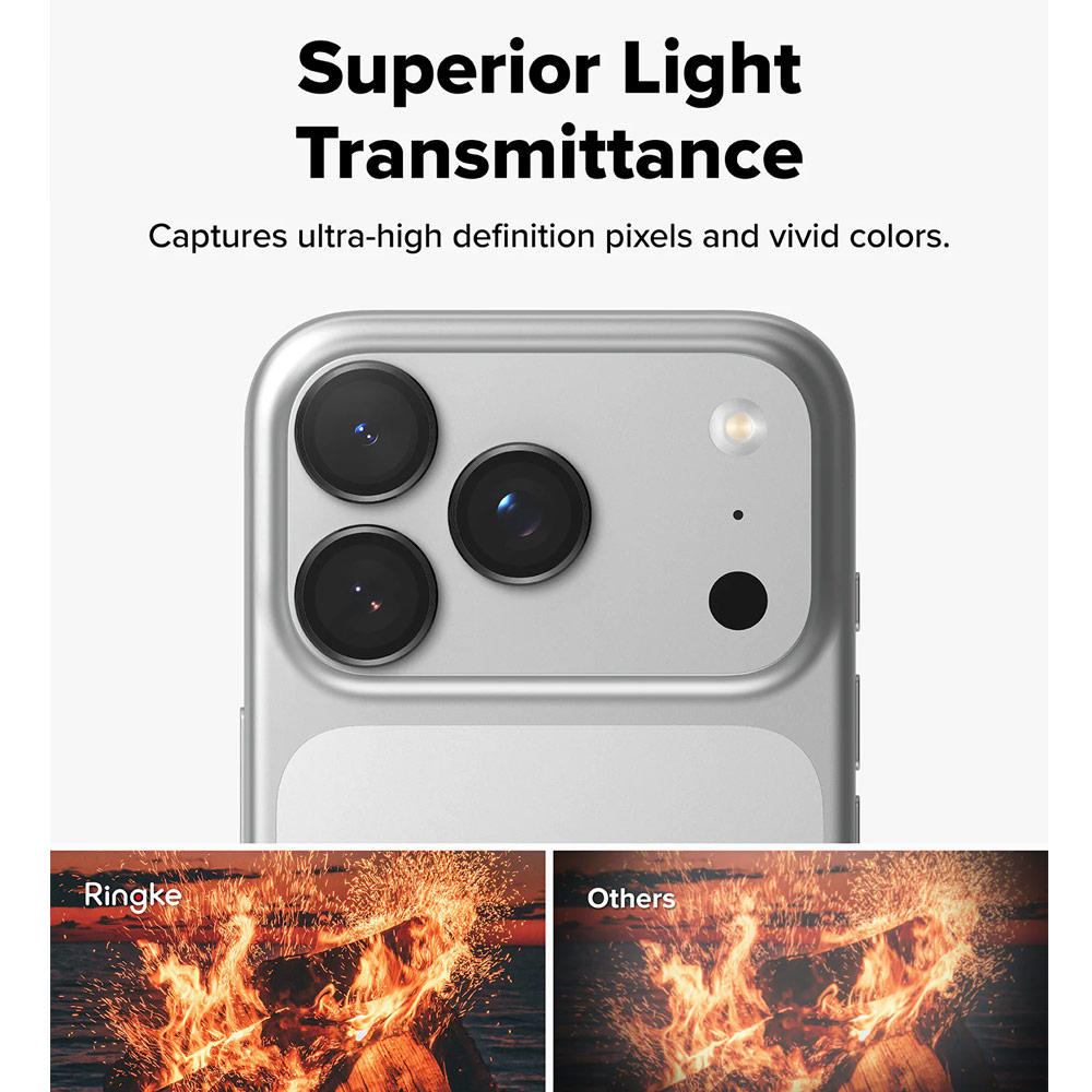 Picture of Apple iPhone 17 Pro 6.3  | Ringke Camera Lens Frame Glass Protector with Easy Installation for iPhone 17 Pro Max 6.9 iPhone 17 Pro 6.3 (Black)