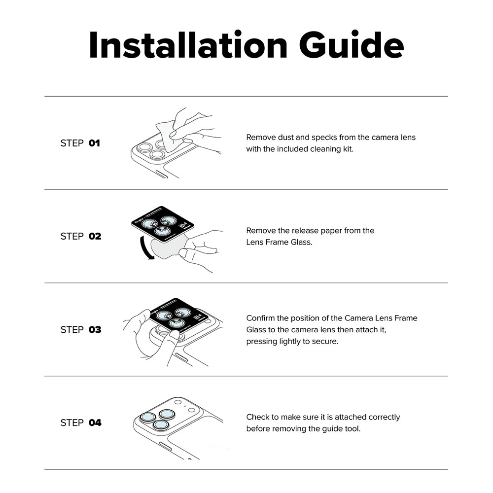 Picture of Apple iPhone 17 Pro 6.3  | Ringke Camera Lens Frame Glass Protector with Easy Installation for iPhone 17 Pro Max 6.9 iPhone 17 Pro 6.3 (Black)
