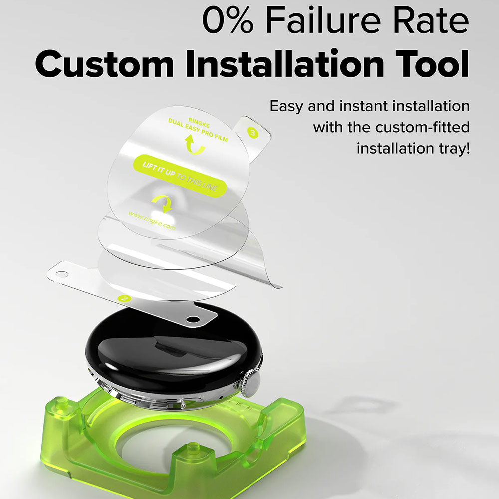 Picture of Google Pixel Watch 41mm Screen Protector | Ringke Screen Protector Dual Easy Film Pro High Quality EPU Self Healing Anti Finger Print Soft Screen Protector for Google Pixel Watch 4 41mm (Clear) 2pcs