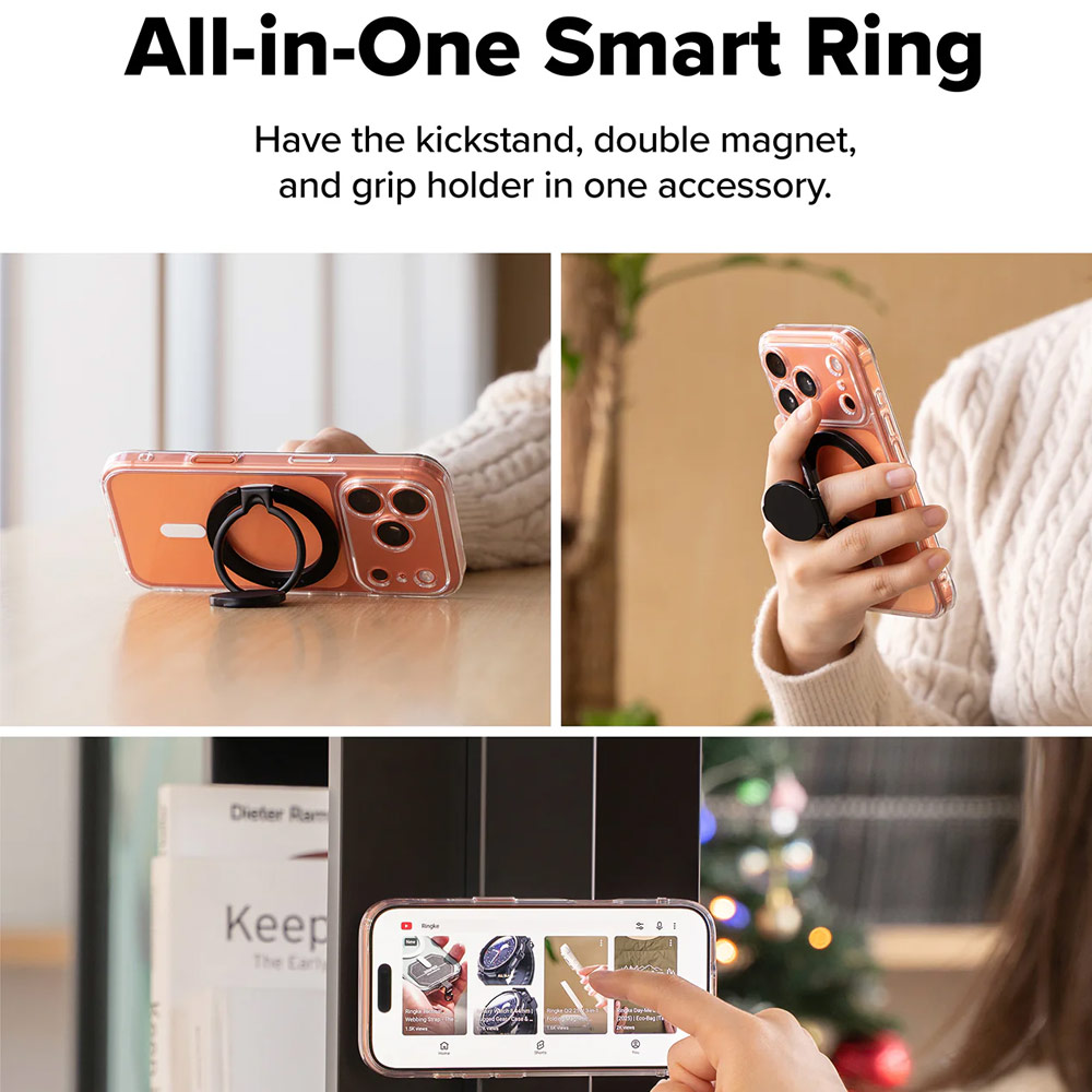 Picture of Ringke Dual Magnetic Smart Holder Phone Grip and Kickstand Stand Zinc Alloy (Black)