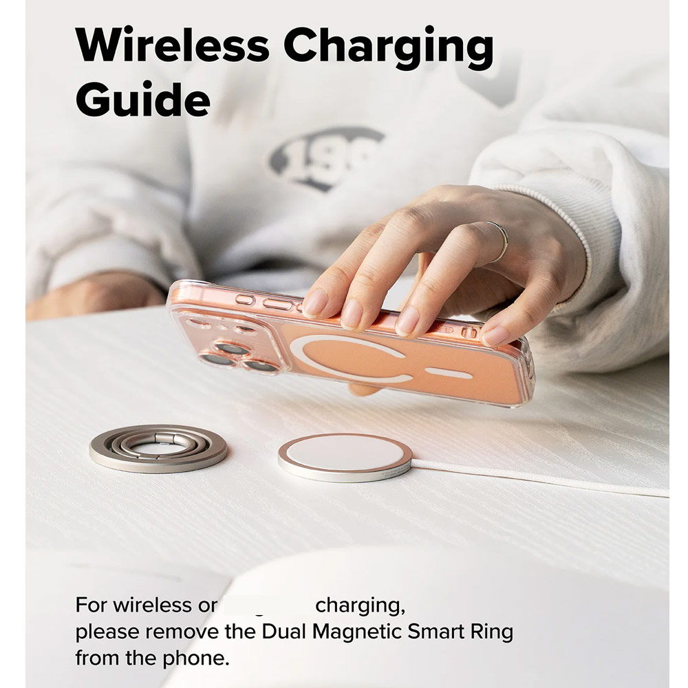 Picture of Ringke Dual Magnetic Smart Ring Phone Grip and Kickstand Stand Zinc Alloy (Satin Silver)