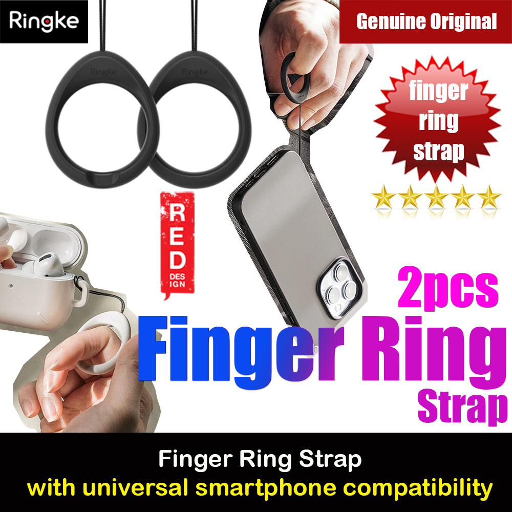 Picture of Ringke Finger Ring Strap for Smartphone Case Strap Camera Strap Airpods Pro Airpods 3 Strap (Black Black) Red Design- Red Design Cases, Red Design Covers, iPad Cases and a wide selection of Red Design Accessories in Malaysia, Sabah, Sarawak and Singapore 