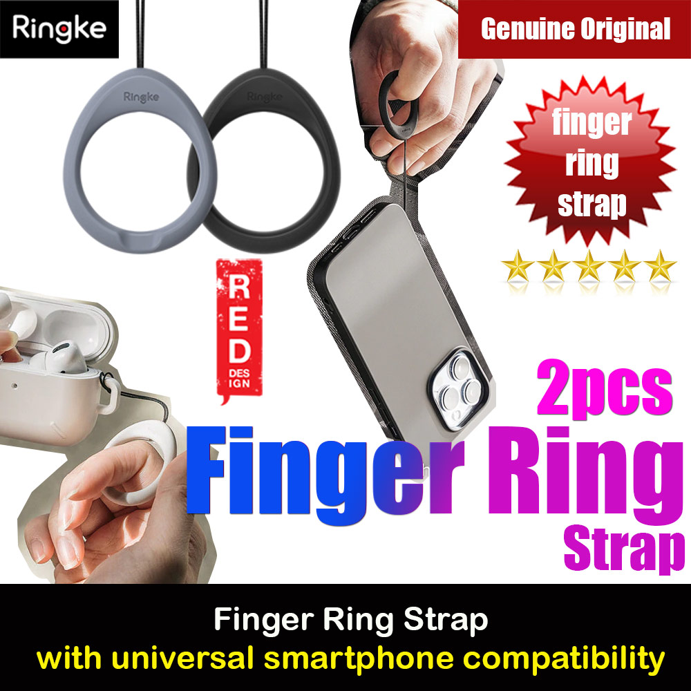 Picture of Ringke Finger Ring Strap for Smartphone Case Strap Camera Strap Airpods Pro Airpods 3 Strap (Black and Lavender Grey) Red Design- Red Design Cases, Red Design Covers, iPad Cases and a wide selection of Red Design Accessories in Malaysia, Sabah, Sarawak and Singapore 