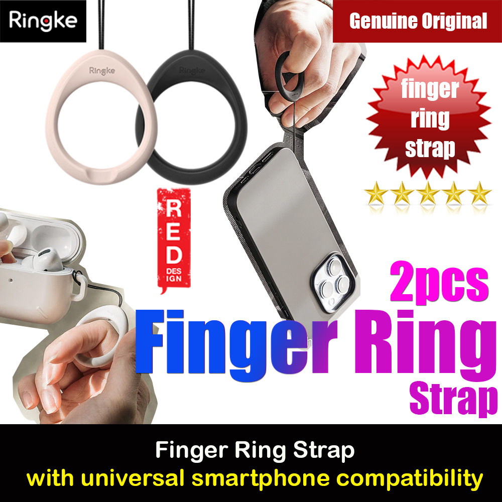 Picture of Ringke Finger Ring Strap for Smartphone Case Strap Camera Strap Airpods Pro Airpods 3 Strap (Black and Pink Sand) Red Design- Red Design Cases, Red Design Covers, iPad Cases and a wide selection of Red Design Accessories in Malaysia, Sabah, Sarawak and Singapore 