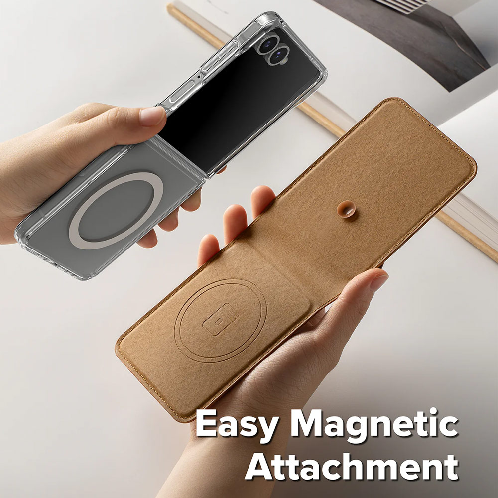 Picture of Samsung Galaxy Z Flip 7 | Ringke Folio Grip Wallet Magnetic for Samsung Galaxy Z Flip 7 (Brown)