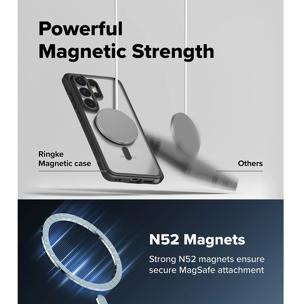 Picture of Samsung Galaxy S26 Ultra Case | Ringke Fusion Bold Magnetic Transparent Protection Case for Samsung Galaxy S26 Ultra (Black)