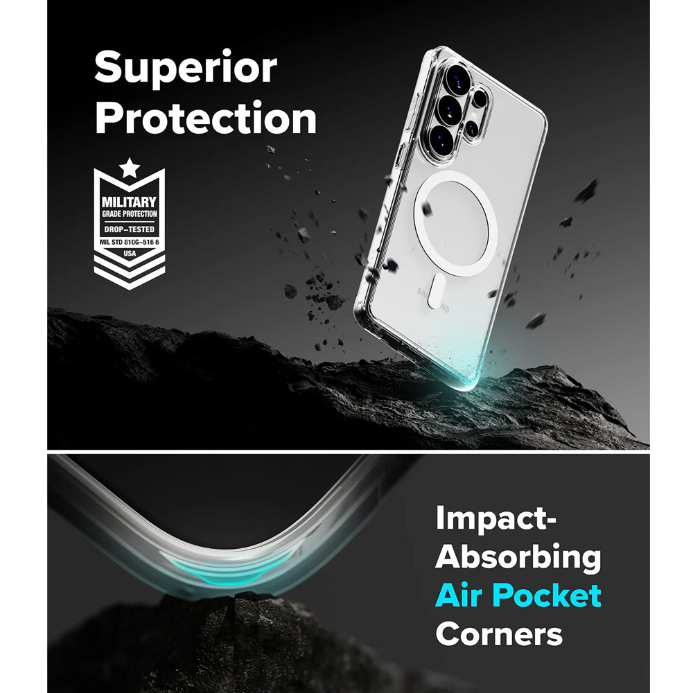 Picture of Samsung Galaxy S26 Ultra Case | Ringke Fusion Magnetic Transparent Protection Case for Samsung Galaxy S26 Ultra (Clear)