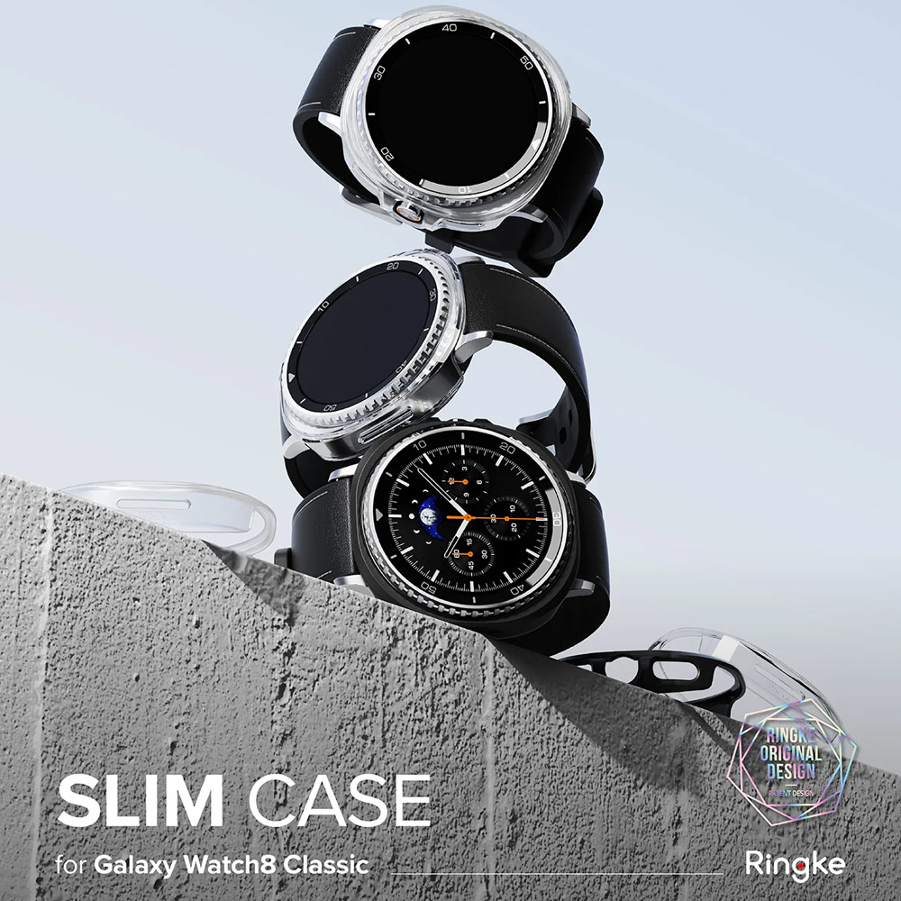 Picture of Samsung Galaxy Watch 8 Classic 46mm Case | Ringke Slim Protection Case for Samsung Galaxy Watch 8 Classic 46mm (Clear Matte Black)
