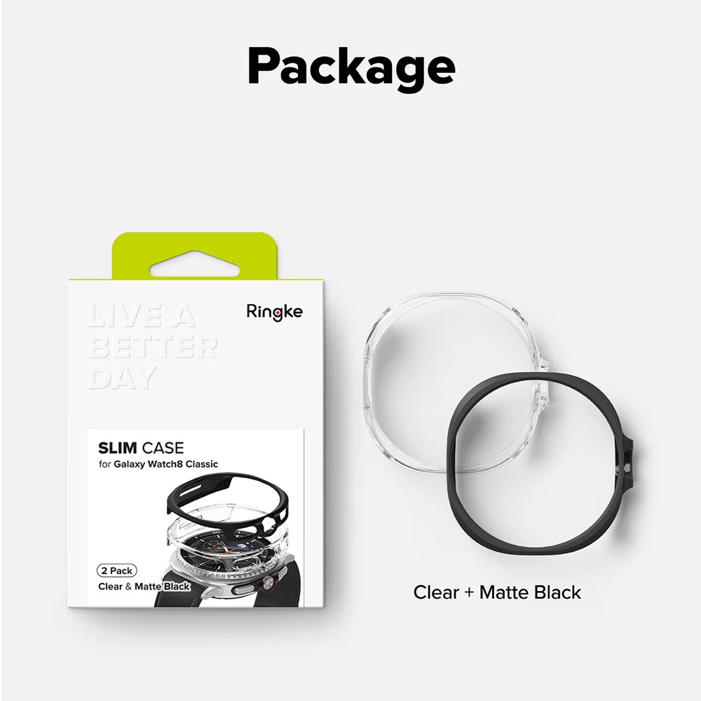 Picture of Samsung Galaxy Watch 8 Classic 46mm Case | Ringke Slim Protection Case for Samsung Galaxy Watch 8 Classic 46mm (Clear Matte Black)