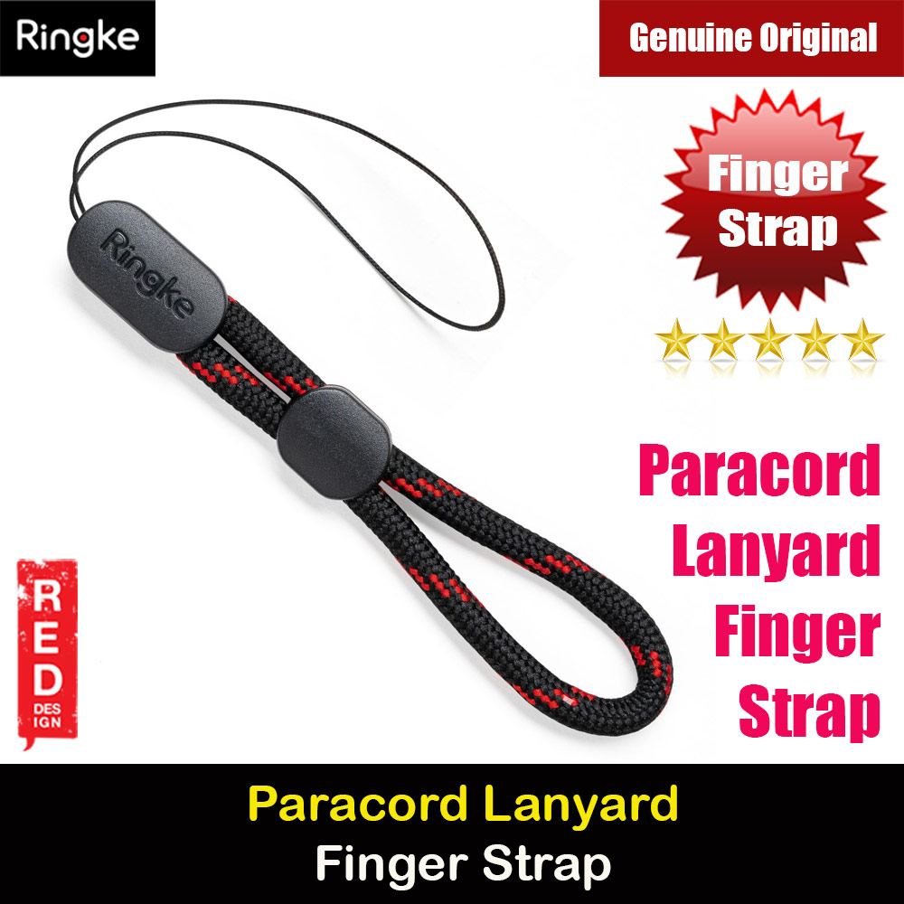 Picture of Ringke Paracord Lanyard Finger Strap (Black Ruby) Red Design- Red Design Cases, Red Design Covers, iPad Cases and a wide selection of Red Design Accessories in Malaysia, Sabah, Sarawak and Singapore 