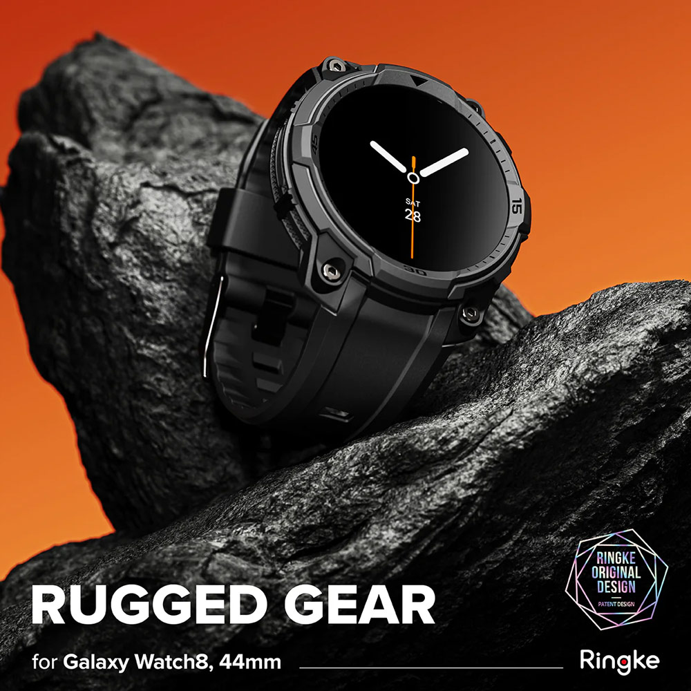Picture of Samsung Galaxy Watch 8 44mm Case | Ringke Case and Band Strap Rugged Gear for Samsung Galaxy Watch 8 44mm (All Black)