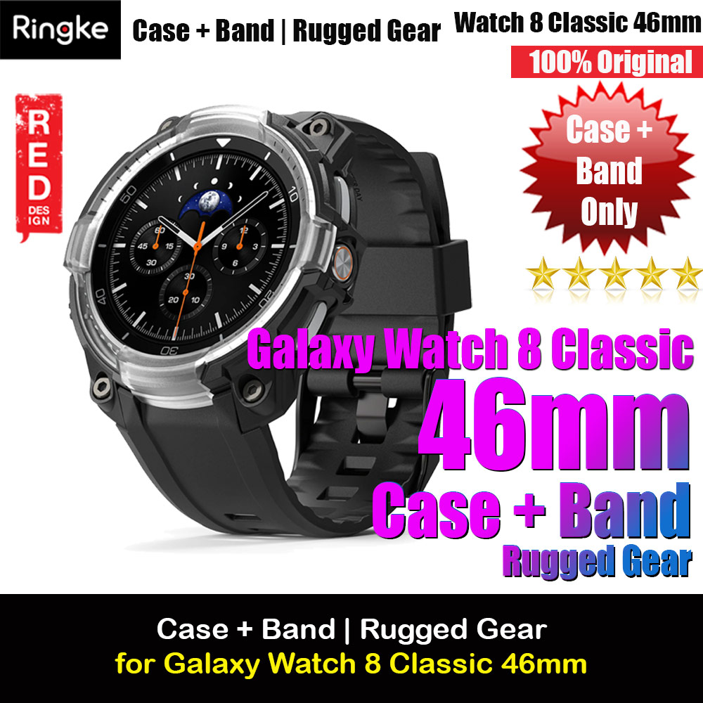 Picture of Ringke Case and Band Strap Rugged Gear for Samsung Galaxy Watch 8 Classic 46mm (Black) Samsung Galaxy Watch 8 Classic 46mm- Samsung Galaxy Watch 8 Classic 46mm Cases, Samsung Galaxy Watch 8 Classic 46mm Covers, iPad Cases and a wide selection of Samsung Galaxy Watch 8 Classic 46mm Accessories in Malaysia, Sabah, Sarawak and Singapore 