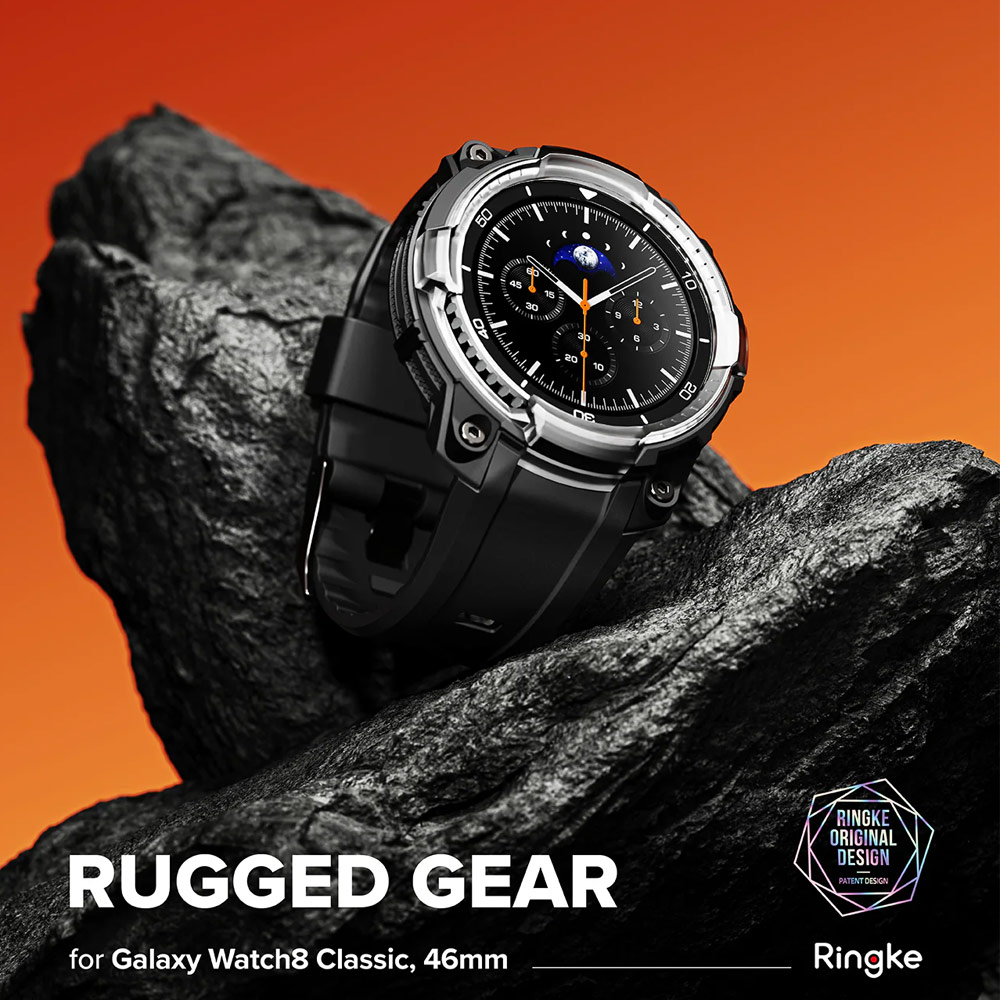 Picture of Samsung Galaxy Watch 8 Classic 46mm Case | Ringke Case and Band Strap Rugged Gear for Samsung Galaxy Watch 8 Classic 46mm (Black)