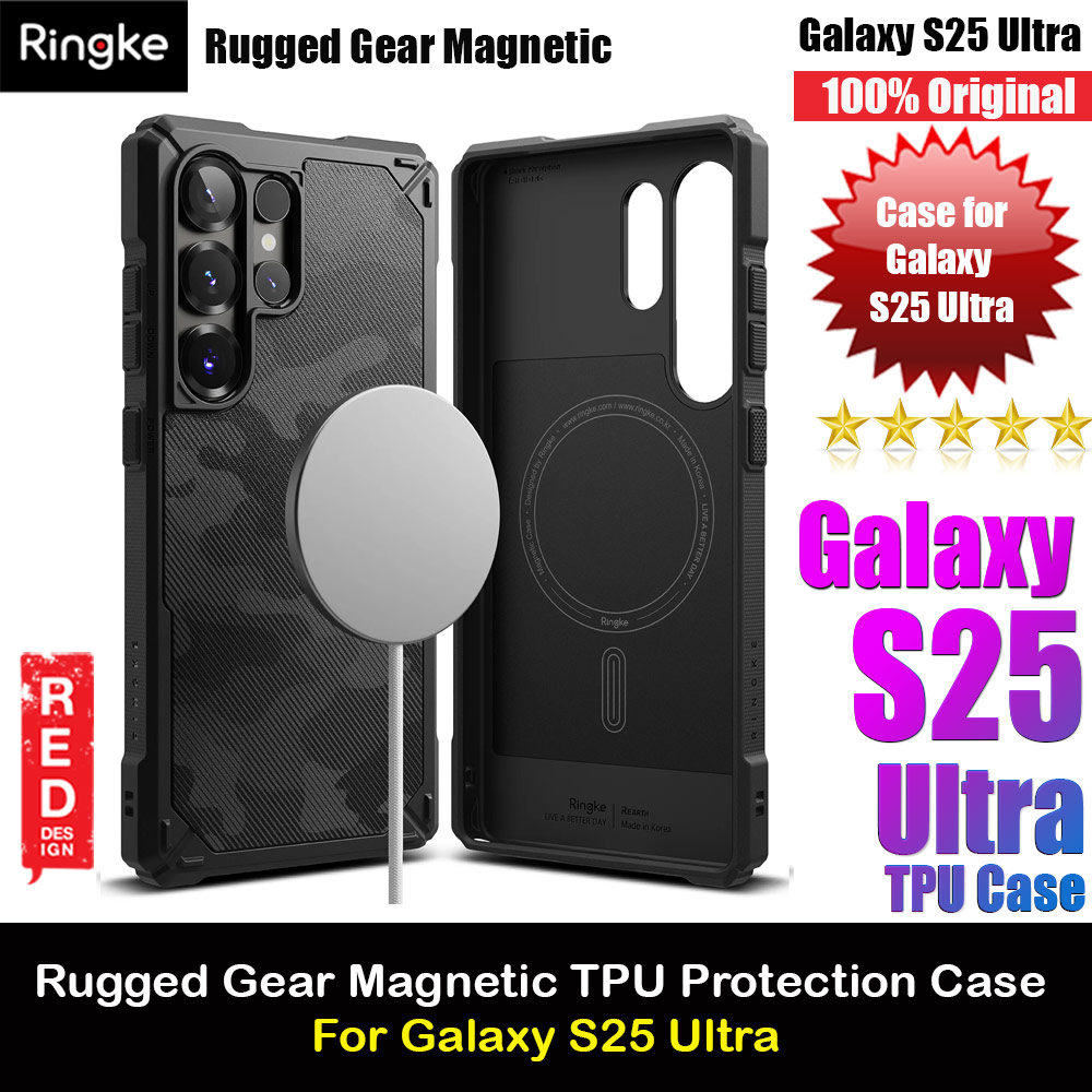 Picture of Ringke Rugged Gear Magnetic TPU Protection Case for Samsung Galaxy S25 Ultra (Camo Black) Samsung Galaxy S25 Ultra- Samsung Galaxy S25 Ultra Cases, Samsung Galaxy S25 Ultra Covers, iPad Cases and a wide selection of Samsung Galaxy S25 Ultra Accessories in Malaysia, Sabah, Sarawak and Singapore 