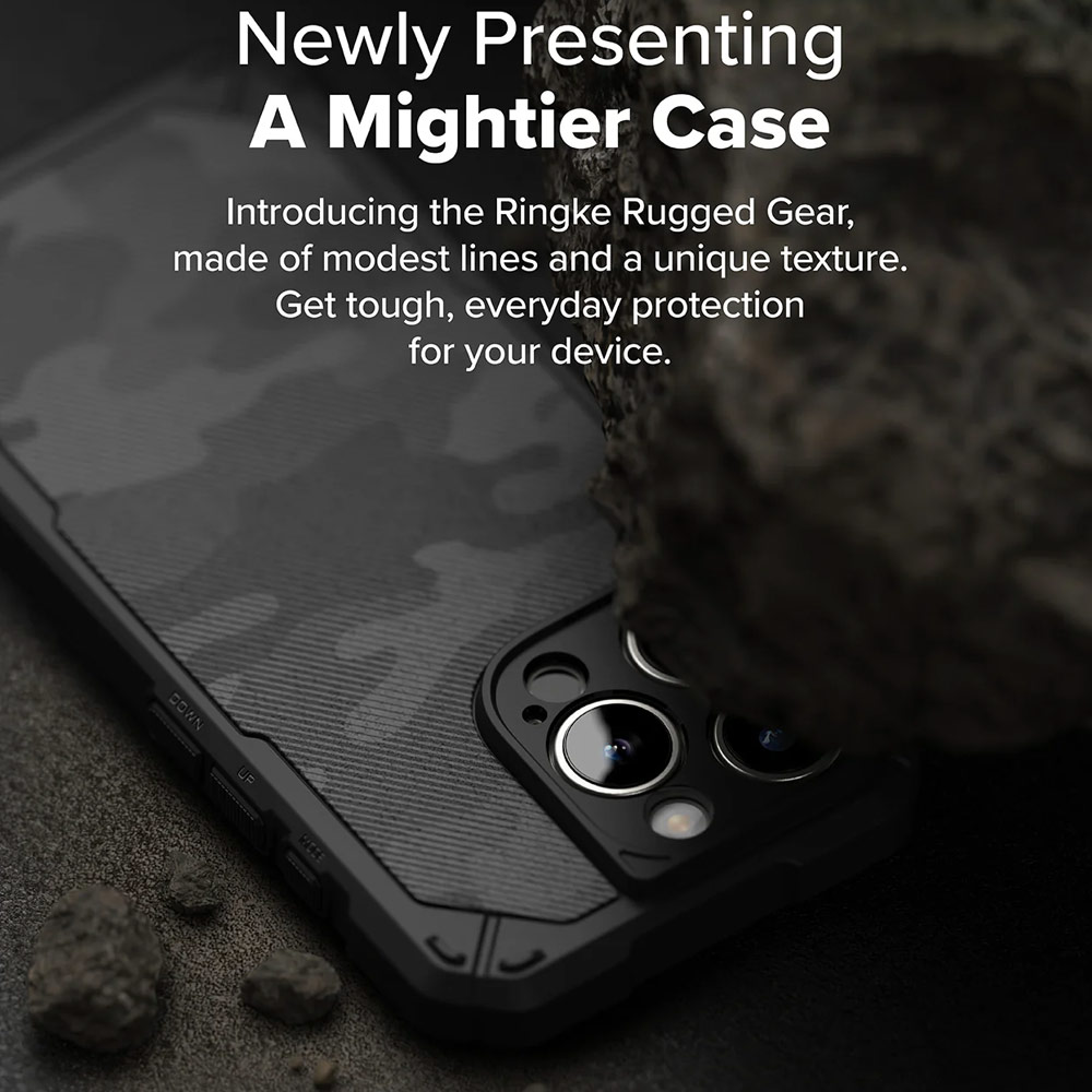 Picture of Apple iPhone 16 Pro 6.3 Case | Ringke Rugged Gear Drop Protection Case for Apple iPhone 16 Pro 6.3 (Camo Black)