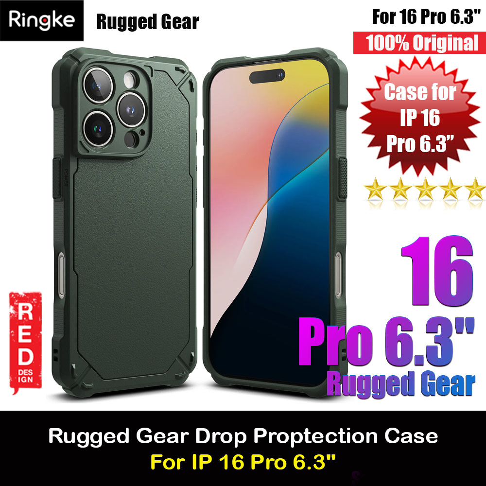 Picture of Ringke Rugged Gear Drop Protection Case for Apple iPhone 16 Pro 6.3 (Dark Green) Apple iPhone 16 Pro 6.3- Apple iPhone 16 Pro 6.3 Cases, Apple iPhone 16 Pro 6.3 Covers, iPad Cases and a wide selection of Apple iPhone 16 Pro 6.3 Accessories in Malaysia, Sabah, Sarawak and Singapore 