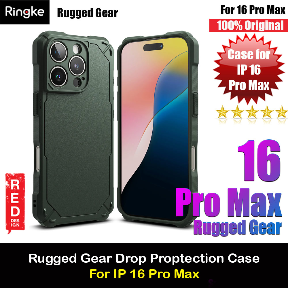 Picture of Ringke Rugged Gear Drop Protection Case for Apple iPhone 16 Pro Max 6.9 (Dark Green) Apple iPhone 16 Pro Max 6.9- Apple iPhone 16 Pro Max 6.9 Cases, Apple iPhone 16 Pro Max 6.9 Covers, iPad Cases and a wide selection of Apple iPhone 16 Pro Max 6.9 Accessories in Malaysia, Sabah, Sarawak and Singapore 