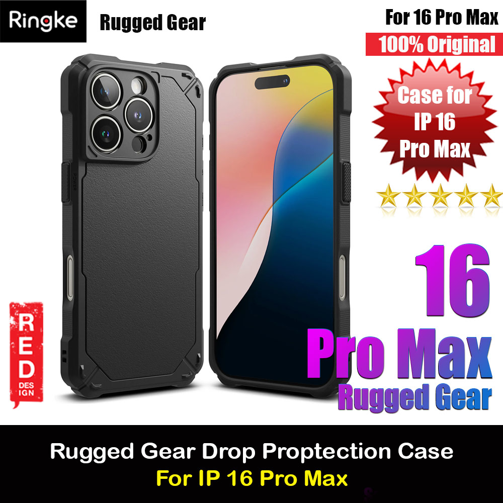 Picture of Ringke Rugged Gear Drop Protection Case for Apple iPhone 16 Pro Max 6.9 (Black) Apple iPhone 16 Pro Max 6.9- Apple iPhone 16 Pro Max 6.9 Cases, Apple iPhone 16 Pro Max 6.9 Covers, iPad Cases and a wide selection of Apple iPhone 16 Pro Max 6.9 Accessories in Malaysia, Sabah, Sarawak and Singapore 