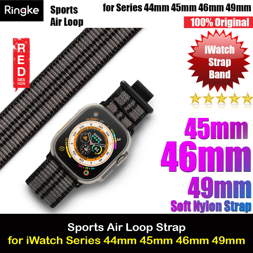 Picture of Ringke Sports Air Loop Breathable Woven Nylon Soft Weave Strap for Apple Watch Series 4 5 6 8 9 10 42mm 44mm 45mm 46mm 49mm Ultra (ECLIPSE GRAY) Apple Watch 42mm- Apple Watch 42mm Cases, Apple Watch 42mm Covers, iPad Cases and a wide selection of Apple Watch 42mm Accessories in Malaysia, Sabah, Sarawak and Singapore 