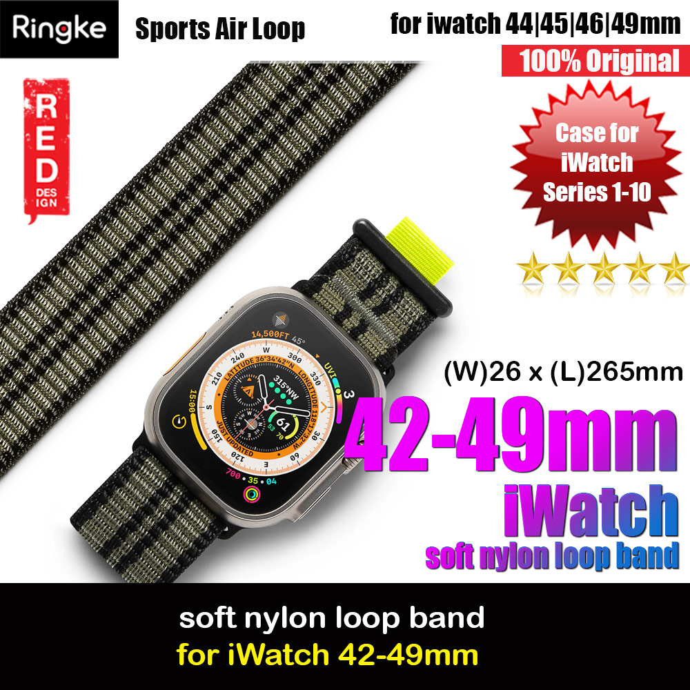 Picture of Ringke Sports Air Loop Breathable Woven Nylon Soft Weave Strap for Apple Watch Series 4 5 6 8 9 10 42mm 44mm 45mm 46mm 49mm Ultra (BURNT OLIVE) Apple Watch 42mm- Apple Watch 42mm Cases, Apple Watch 42mm Covers, iPad Cases and a wide selection of Apple Watch 42mm Accessories in Malaysia, Sabah, Sarawak and Singapore 