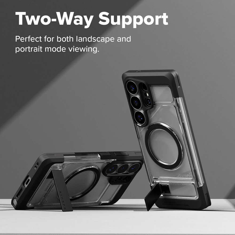 Picture of Samsung Galaxy S26 Ultra Case | Ringke UX Magnetic Heavy Duty Drop Protection Case with Kickstand for Samsung Galaxy S26 Ultra (Clear)