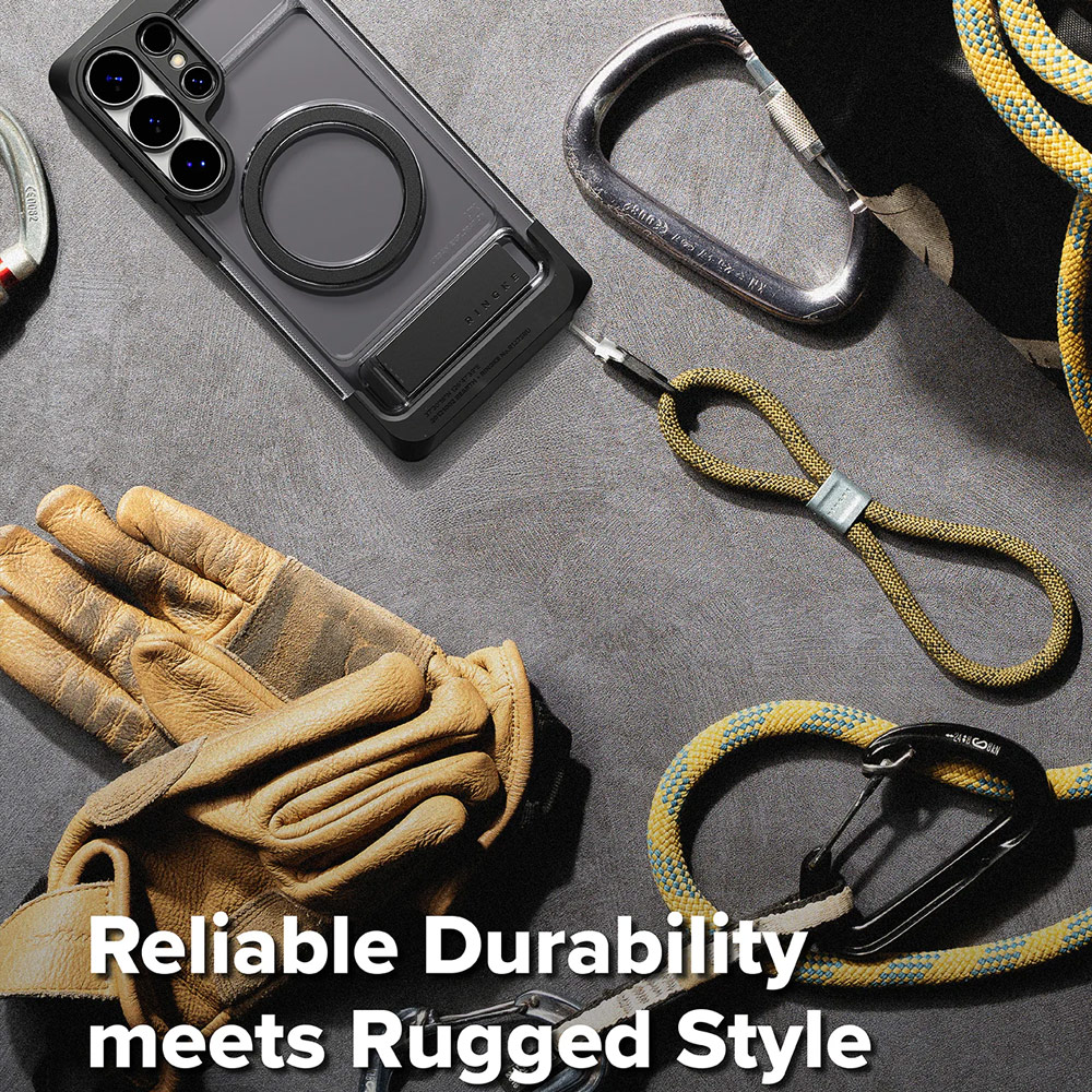 Picture of Samsung Galaxy S26 Ultra Case | Ringke UX Magnetic Heavy Duty Drop Protection Case with Kickstand for Samsung Galaxy S26 Ultra (Smoke Black)