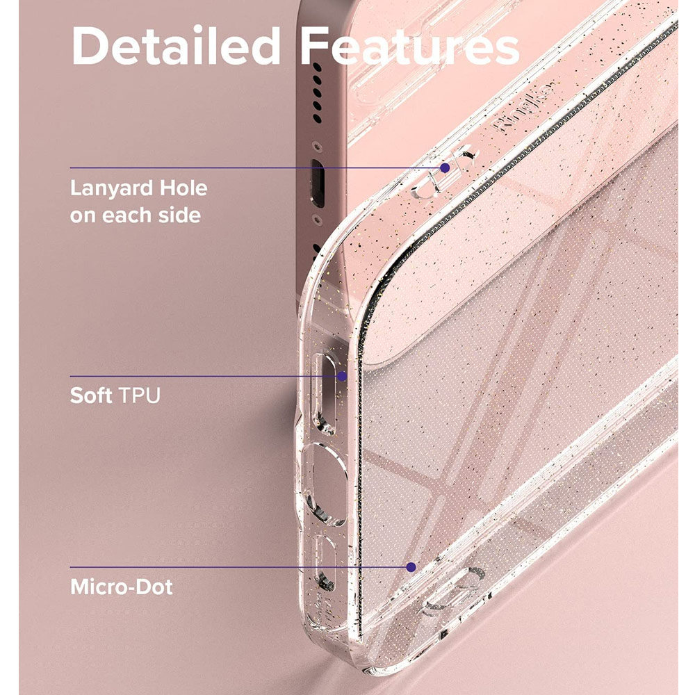 Picture of Apple iPhone 13 6.1 Case | Ringke Air Soft TPU Protection Case for Apple iPhone 13 6.1 (Glitter Clear)