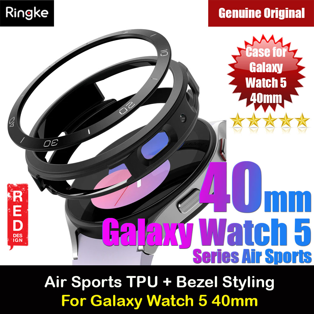 Picture of Ringke Air Sports Flexible TPU Material Protection Case and Bezel Styling for Samsung Galaxy Watch 5 Series 40mm (Black Case and Bezel Stying Black) Samsung Galaxy Watch 5 40mm- Samsung Galaxy Watch 5 40mm Cases, Samsung Galaxy Watch 5 40mm Covers, iPad Cases and a wide selection of Samsung Galaxy Watch 5 40mm Accessories in Malaysia, Sabah, Sarawak and Singapore 