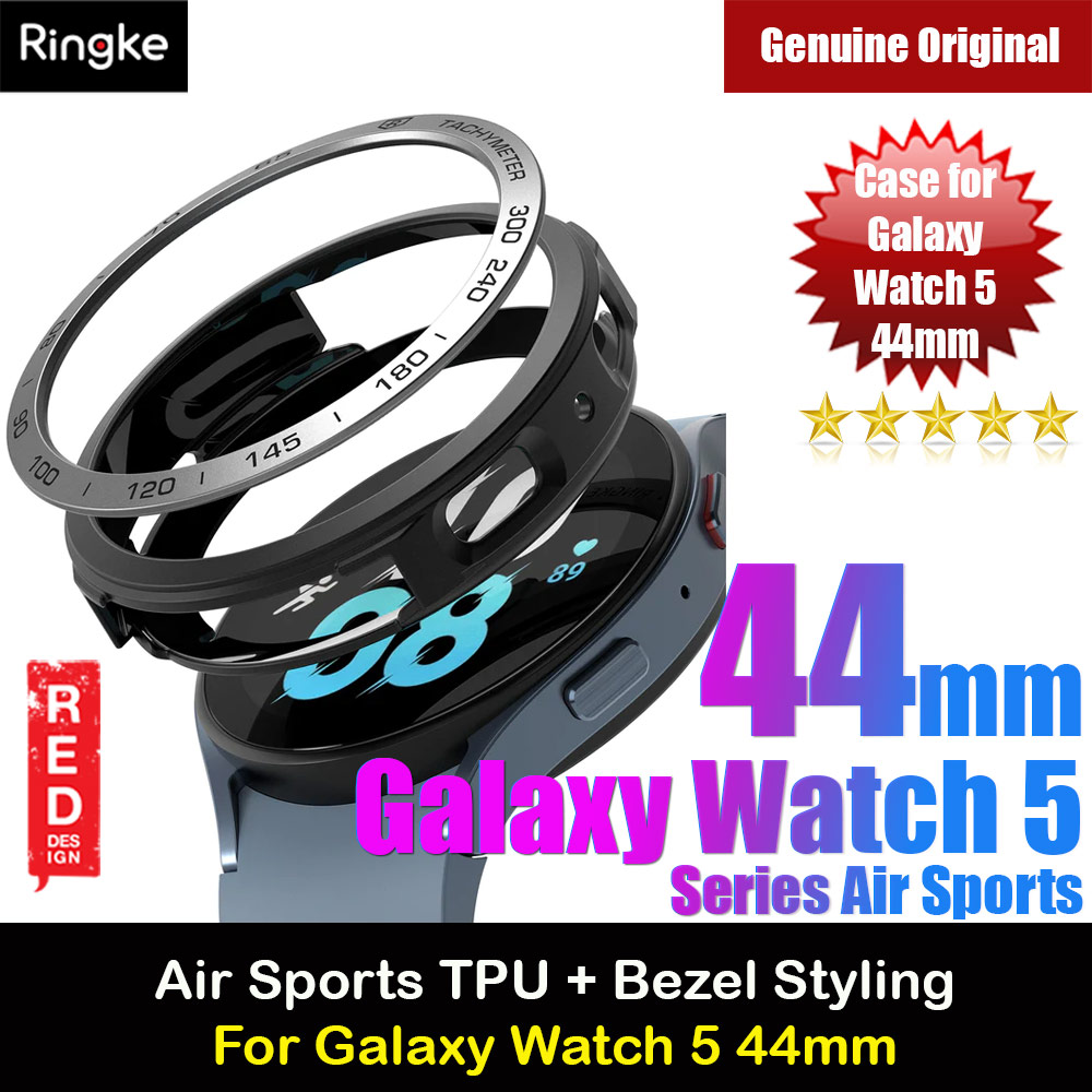 Picture of Ringke Air Sports Flexible TPU Material Protection Case and Bezel Styling for Samsung Galaxy Watch 5 Series 44mm (Black Case and Bezel Stying Silver) Samsung Galaxy Watch 4 44mm- Samsung Galaxy Watch 4 44mm Cases, Samsung Galaxy Watch 4 44mm Covers, iPad Cases and a wide selection of Samsung Galaxy Watch 4 44mm Accessories in Malaysia, Sabah, Sarawak and Singapore 