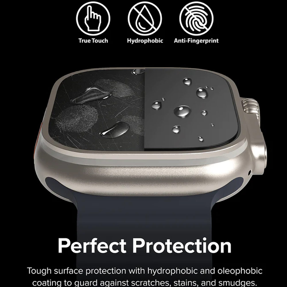 Picture of Apple Watch 49mm	Ultra Case | Ringke Tempered Glass Screen Protector for Apple Watch Series 8 49mm Ultra Case (4pcs)