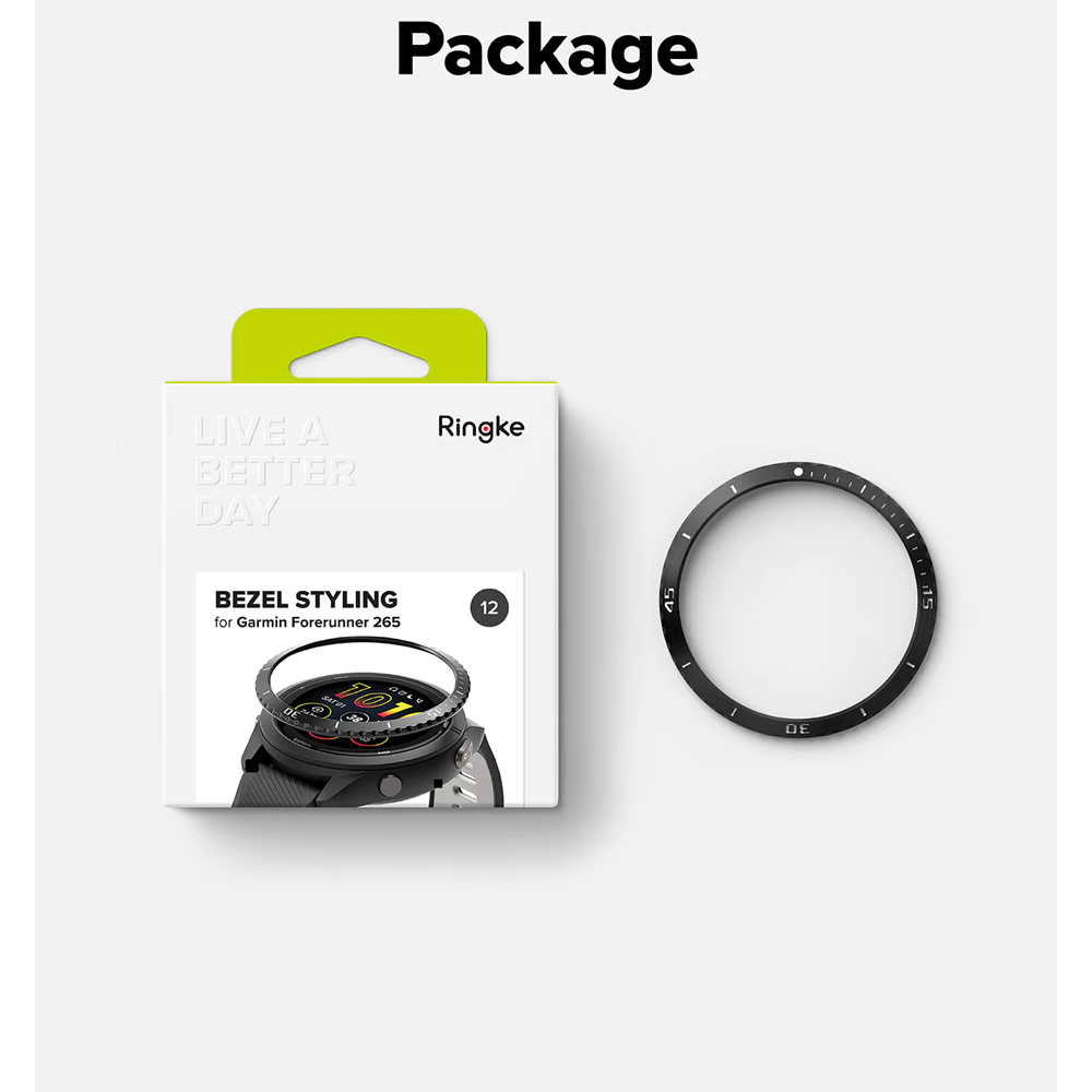 Picture of Garmin Forerunner 265  | Ringke Slim and Lightweight Design Stainless Steel Bezel for Garmin Forerunner 265 (RG12)