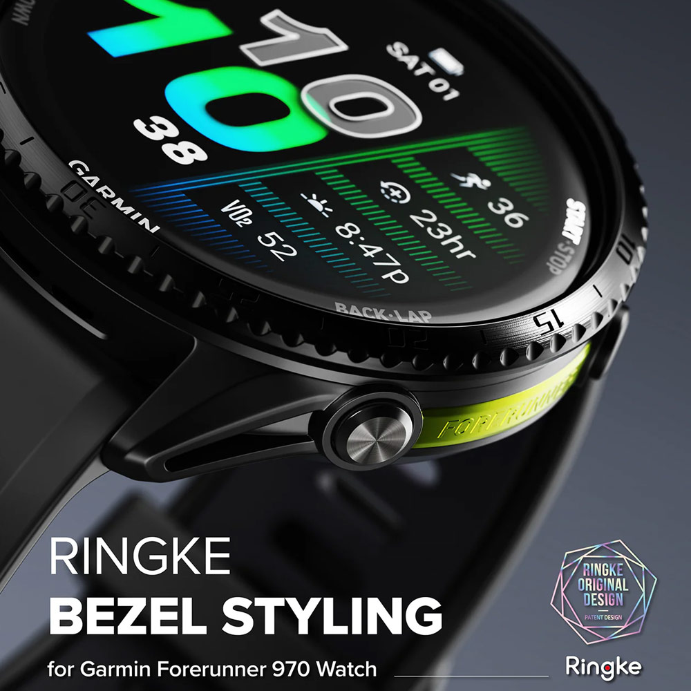 Picture of Garmin Forerunner 970  | Ringke Slim and Lightweight Design Stainless Steel Bezel for Garmin Forerunner 970 (RG01)