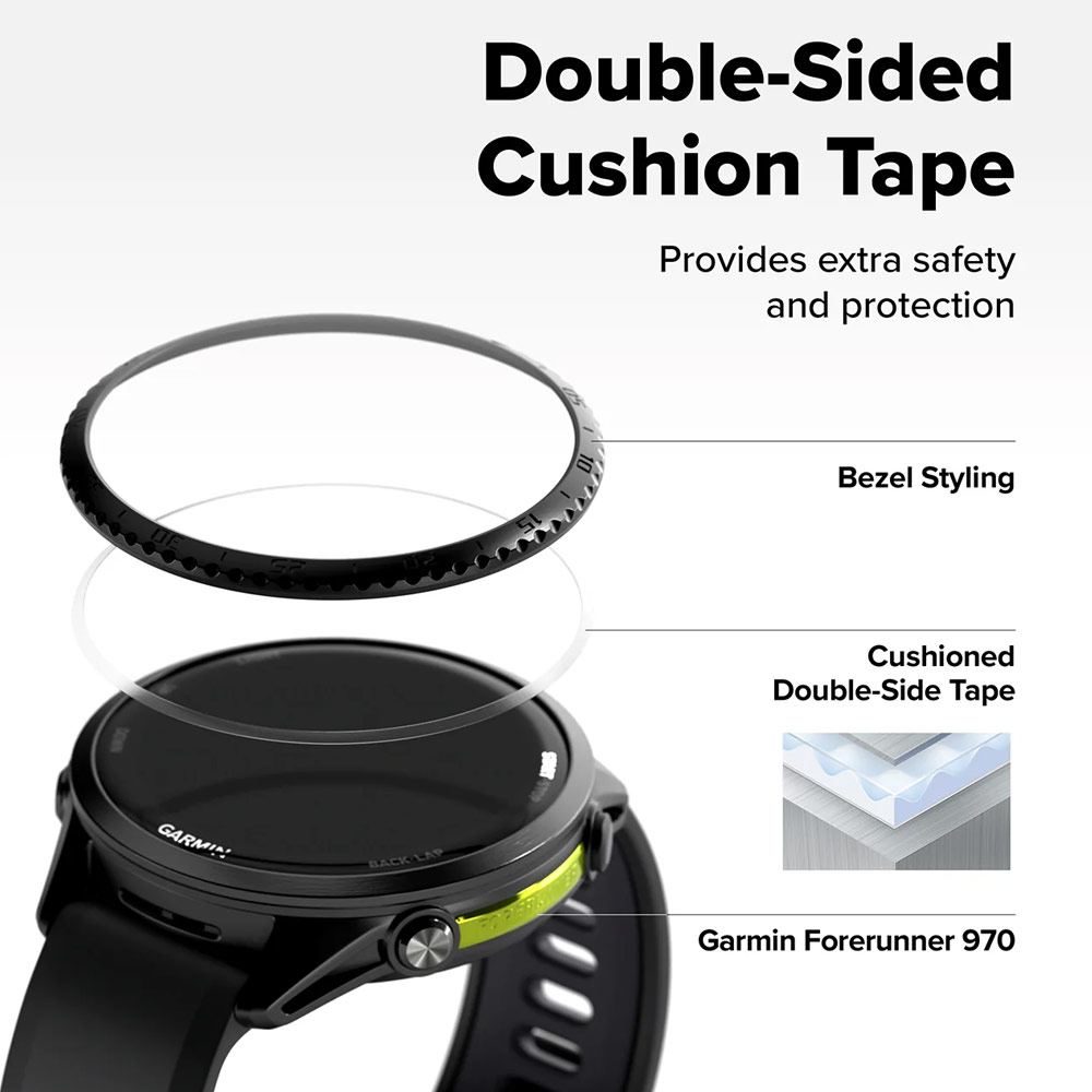 Picture of Garmin Forerunner 970  | Ringke Slim and Lightweight Design Stainless Steel Bezel for Garmin Forerunner 970 (RG01)