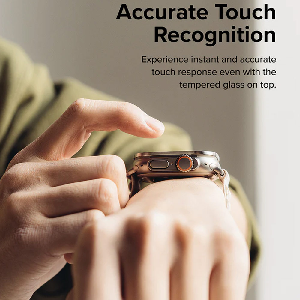 Picture of Apple Watch 49mm	Ultra 3 Screen Protector | Ringke Bezel and Tempered Glass Screen Protector Combo for Apple Watch Series 8 Ultra 49mm (49-03 Graphite)