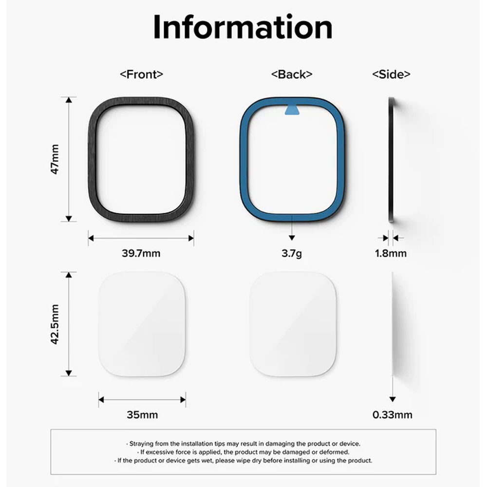 Picture of Apple Watch 49mm	Ultra 3 Screen Protector | Ringke Bezel and Tempered Glass Screen Protector Combo for Apple Watch Series 8 Ultra 49mm (49-03 Graphite)