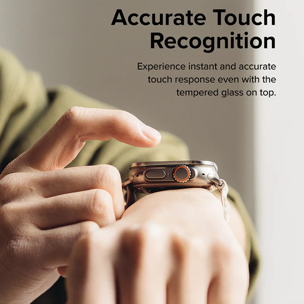 Picture of Apple Watch 49mm Ultra Screen Protector | Ringke Bezel and Tempered Glass Screen Protector Combo for Apple Watch Series 8 Ultra 49mm (49-05 Gold)