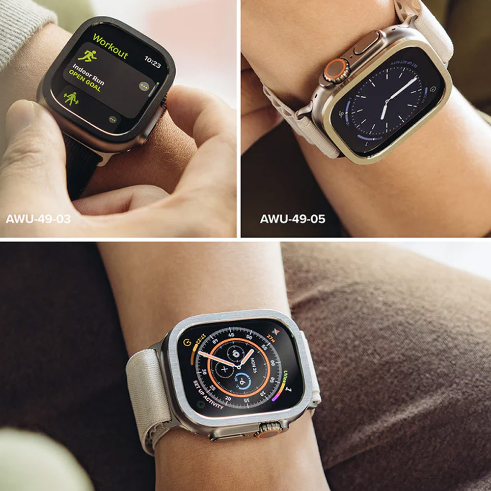 Picture of Apple Watch 49mm Ultra Screen Protector | Ringke Bezel and Tempered Glass Screen Protector Combo for Apple Watch Series 8 Ultra 49mm (49-01 Titanium)