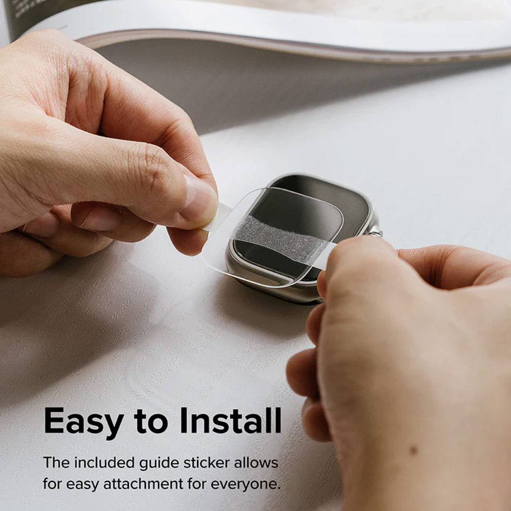 Picture of Apple Watch 49mm Ultra Screen Protector | Ringke Bezel and Tempered Glass Screen Protector Combo for Apple Watch Series 8 Ultra 49mm (49-01 Titanium)