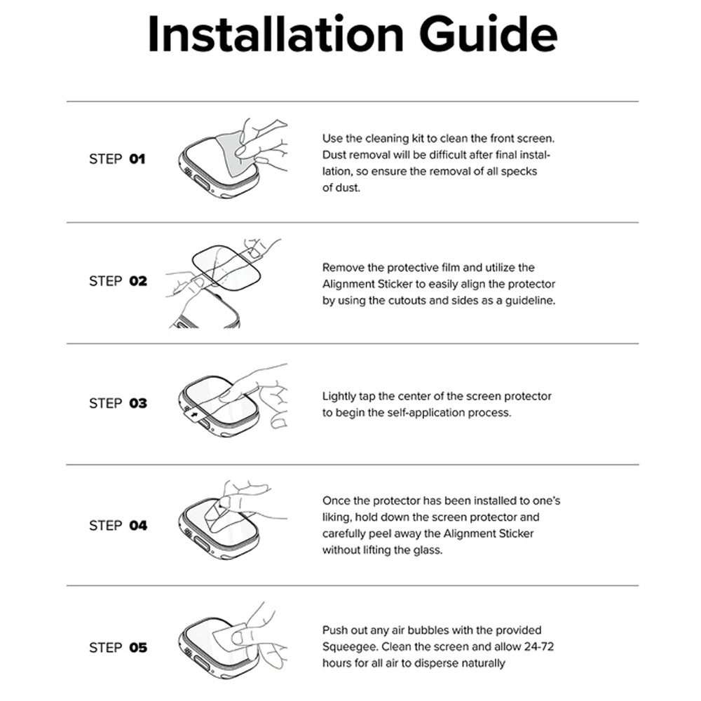 Picture of Apple Watch 49mm Ultra Screen Protector | Ringke Bezel and Tempered Glass Screen Protector Combo for Apple Watch Series 8 Ultra 49mm (49-01 Titanium)
