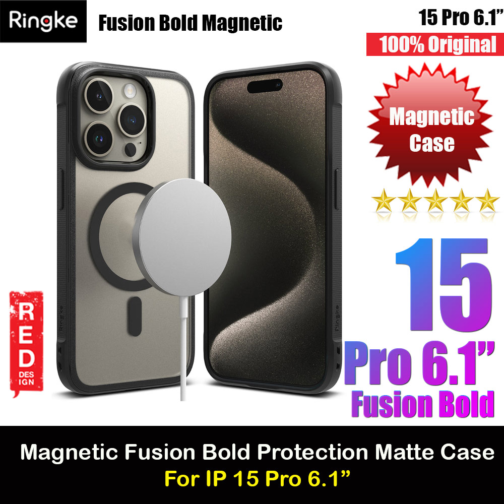 Picture of Ringke Fusion Bold Magnetic Anti Yellow Back Plate Drop Protection Case for iPhone 15 Pro 6.1 (Matte Black) Apple iPhone 15 Pro 6.1- Apple iPhone 15 Pro 6.1 Cases, Apple iPhone 15 Pro 6.1 Covers, iPad Cases and a wide selection of Apple iPhone 15 Pro 6.1 Accessories in Malaysia, Sabah, Sarawak and Singapore 