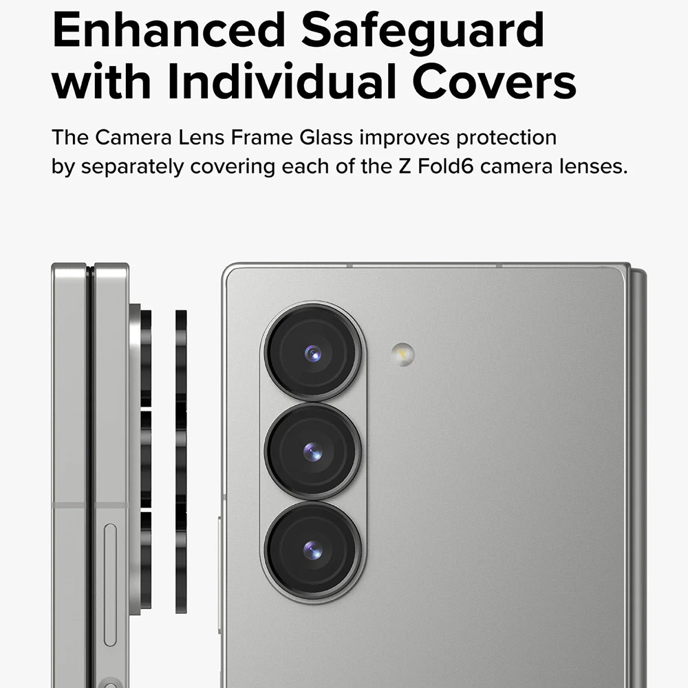 Picture of Samsung Galaxy Z Fold 6  | Ringke Camera Lens Frame Glass Lens Protector for Galaxy Z Fold 6 (Black 2pcs)